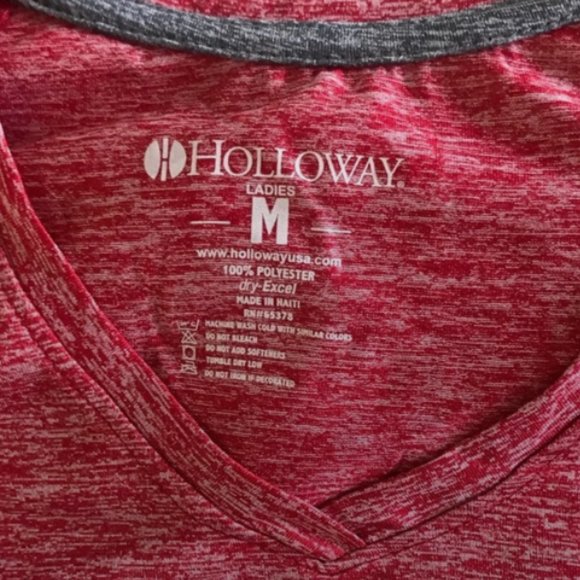 Holloway V-Neck Red Space Dye Athletic Top SZ M - Picture 7 of 7